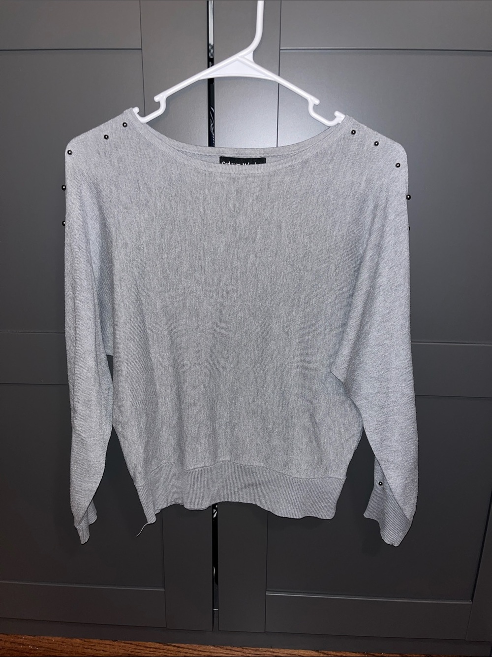 Catherine Malandrino Light Gray Crewneck Sweater